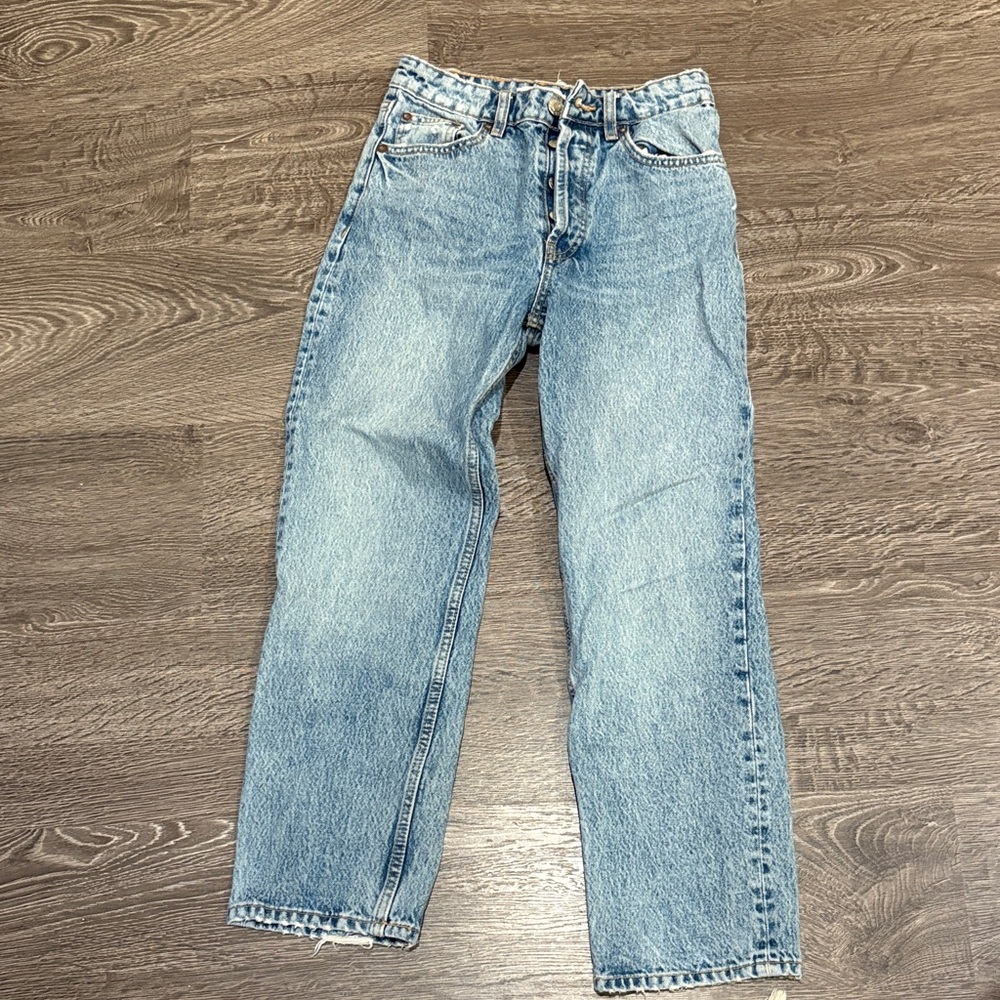 Zara Light Blue Straight Jeans